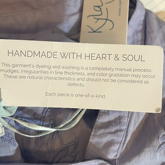 Kyla Seo Anthropologie Blouse Shirt Top Embroidered Small Purple Floral V Neck - Picture 12 of 12